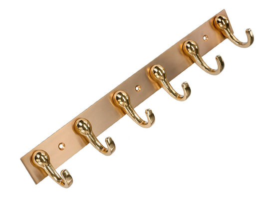 Primehut® 6 & 8 Pin Chrome Wall Hanger – Rose Gold Heavy-Duty Metal Hook Rail for Modern Home Organization