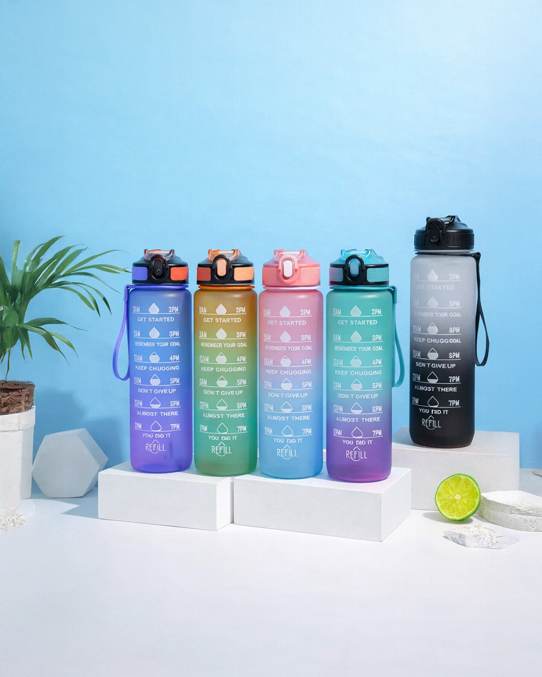 900ml Motivational Gradient Water Bottle