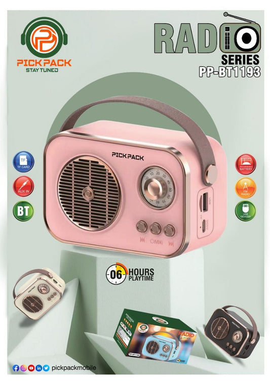Pickpack Retro Radio Bluetooth Speaker