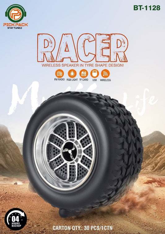 Racer Tyre Shape Wireless Bluetooth Speaker