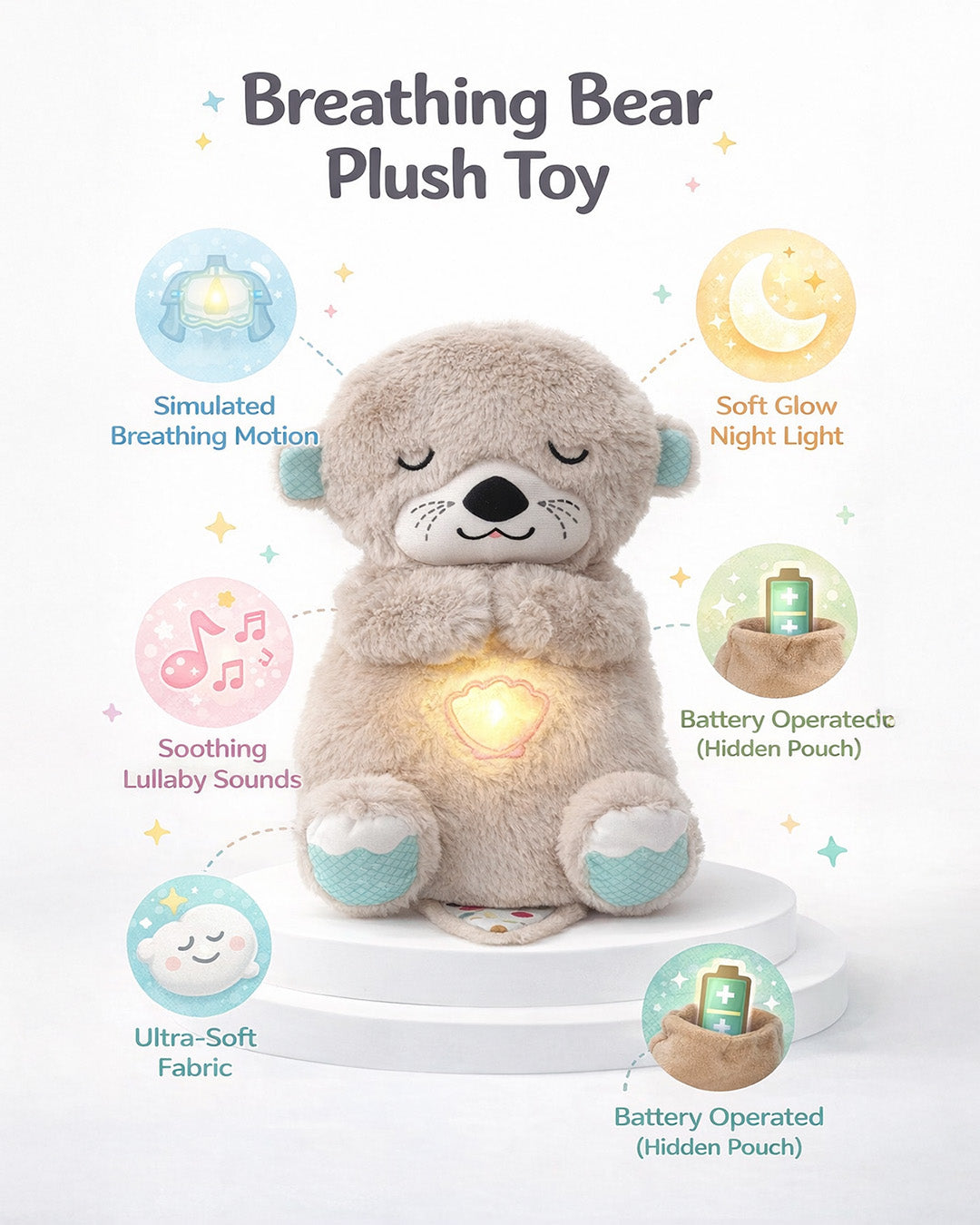Baby Breathing Night Light Bear