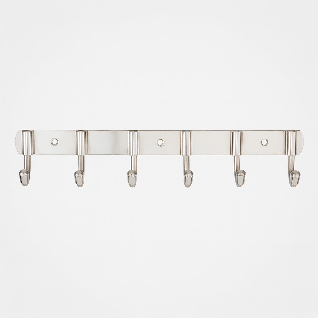 Primehut® 6 & 8 Pin Chrome Wall Hanger – Heavy-Duty Stainless Steel Hook Rail for Modern Home & Office Organization