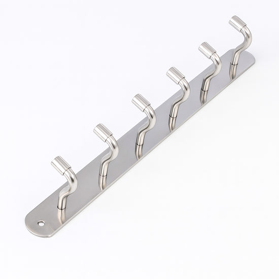 Primehut® 6 & 8 Pin Chrome Wall Hanger – Heavy-Duty Stainless Steel Hook Rail for Modern Home & Office Organization