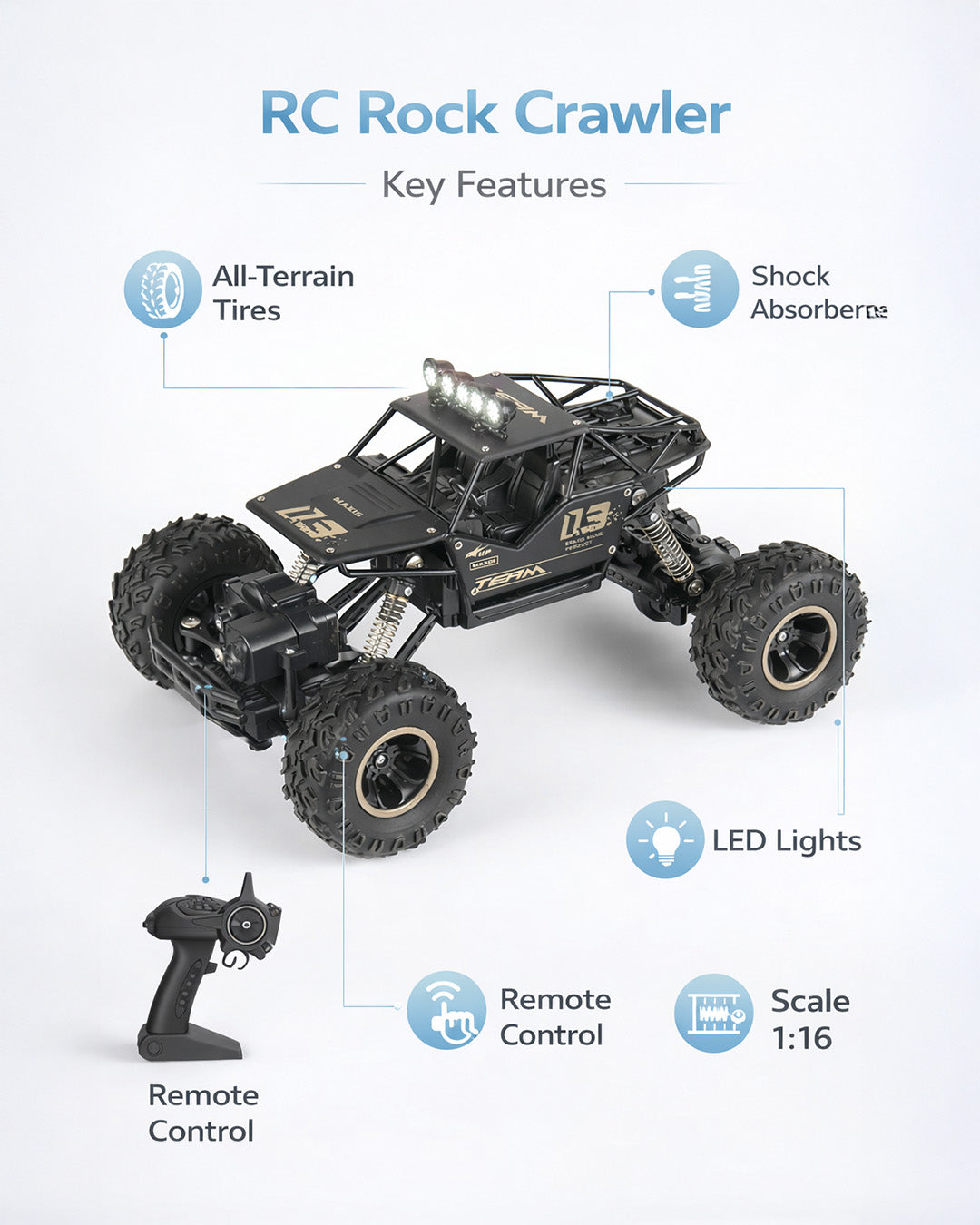 RC Rock Crawler 4x4 Off-Road Remote Control Car