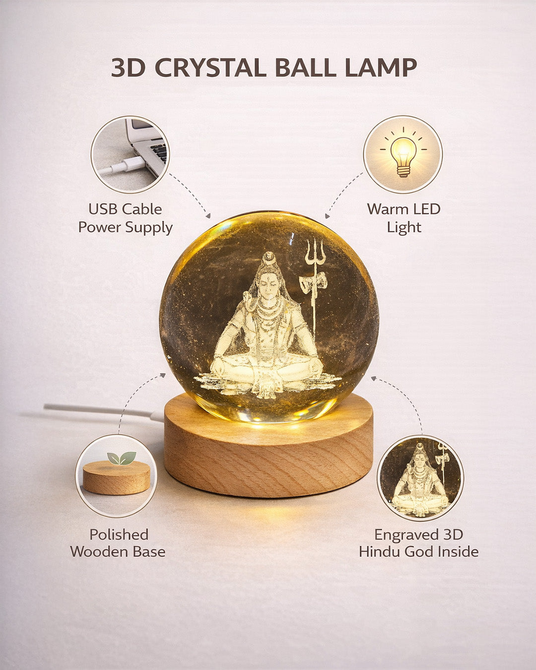 God-Themed Crystal Ball Decor