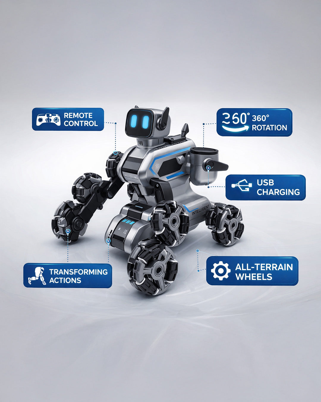 RC Eight-Wheel Stunt Robot Dog with Transformation