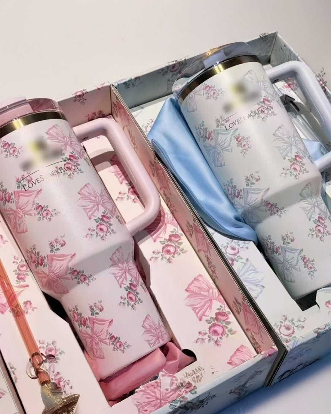 Premium Floral Insulated Tumbler with Handle