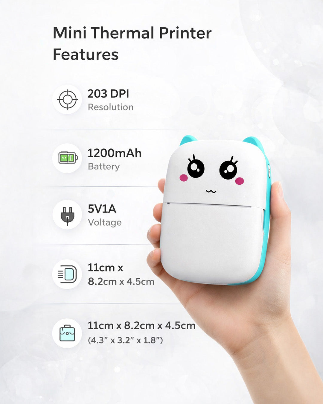 Mini Bluetooth Thermal Printer for Notes & Photos