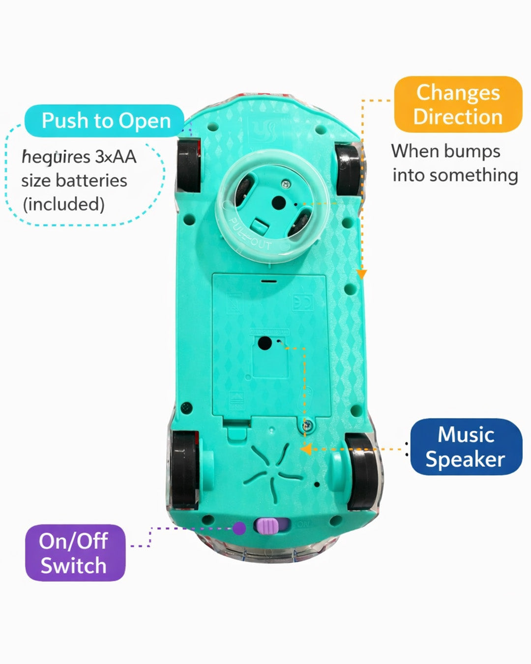 Transparent Concept Racing Car with Music & LED Lights