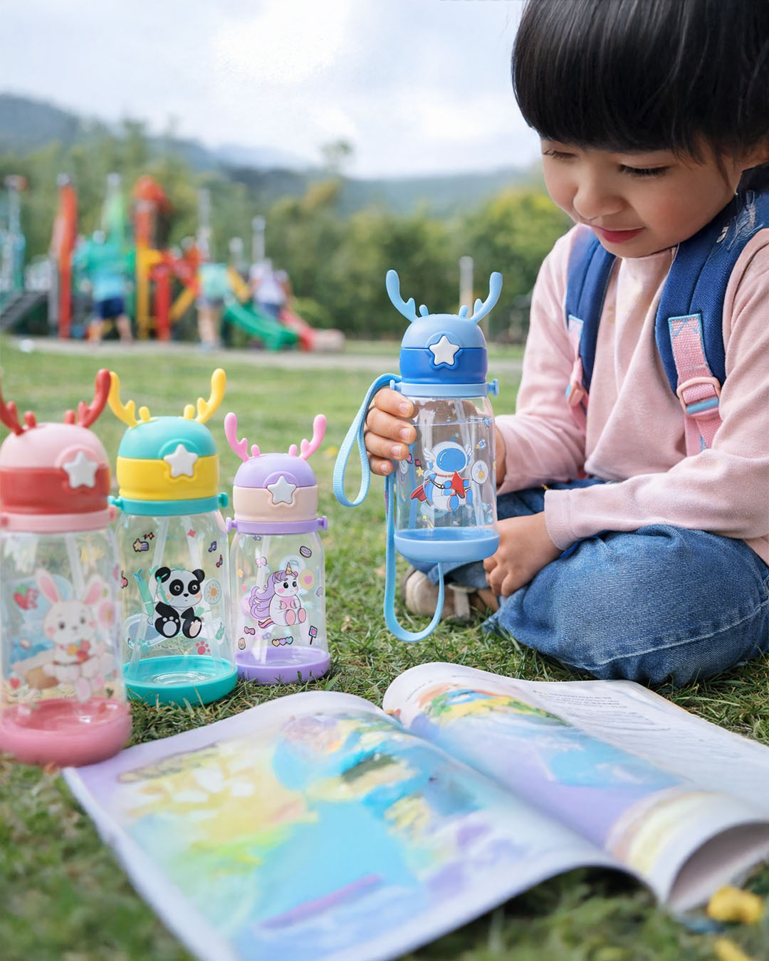 Cute Kids Ear Bottle with Strap