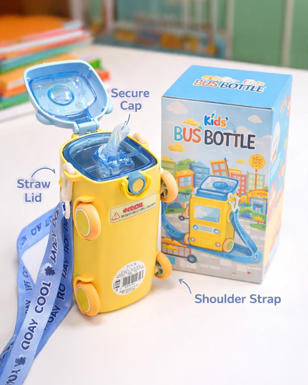 Cute Bus-Shaped Kids Water Bottle
