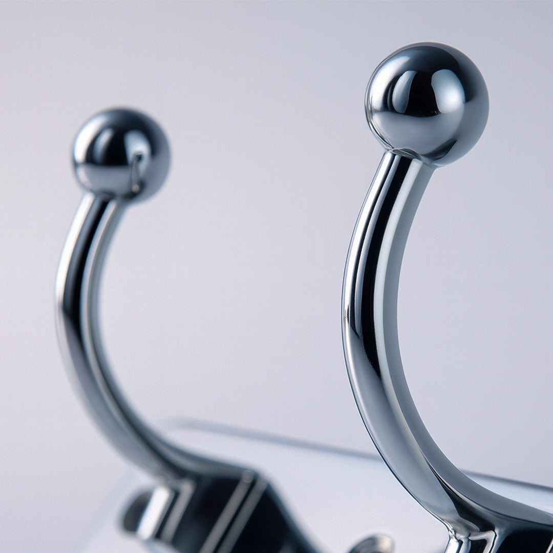 Primehut® 6 & 8 Pin Chrome Wall Hanger – Ball-End Heavy-Duty Metal Hook Rail for Modern Home Organization