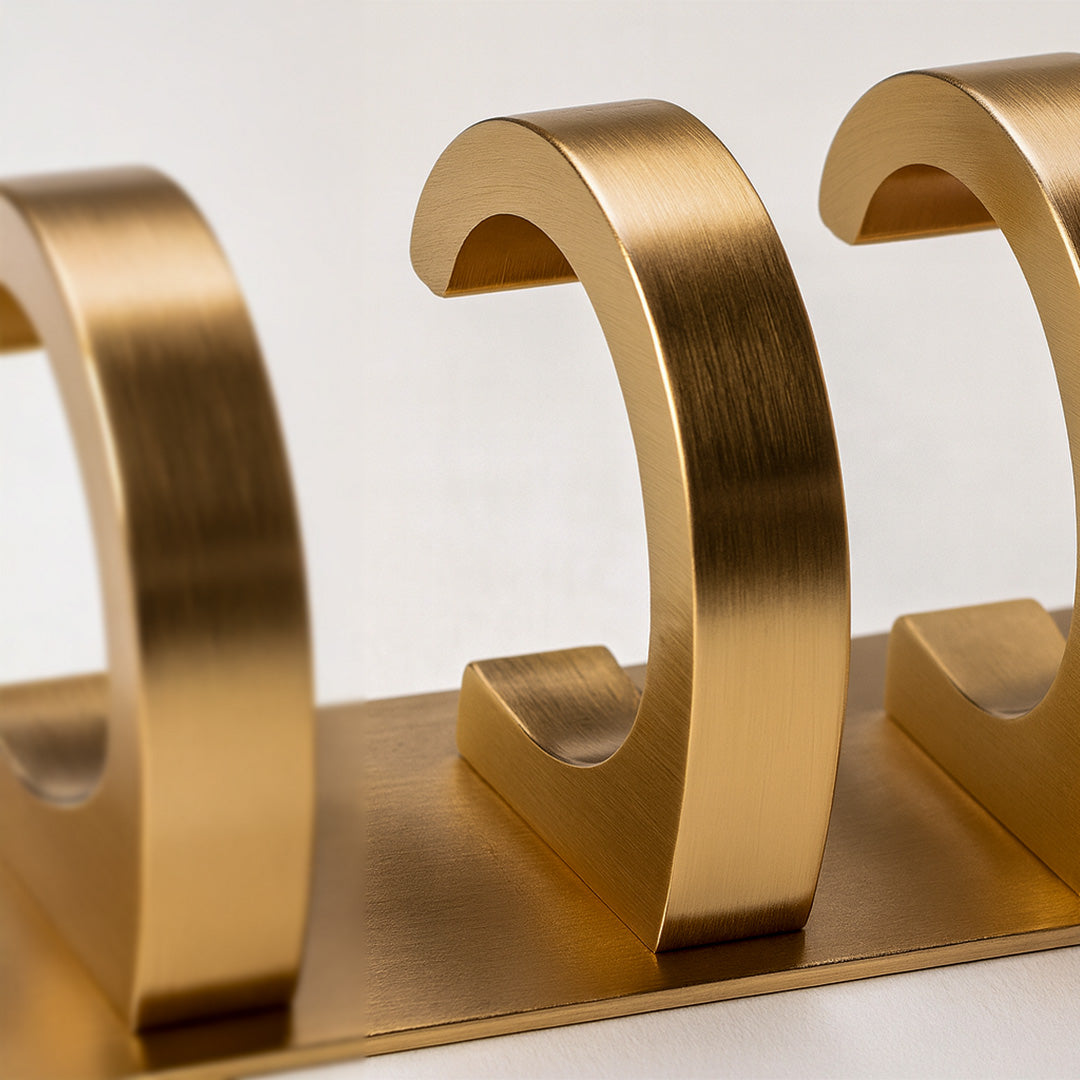 Primehut® 6 & 8 Pin Chrome Wall Hanger – Brushed Rose Gold Heavy-Duty Metal Hook Rail for Modern Home Organization