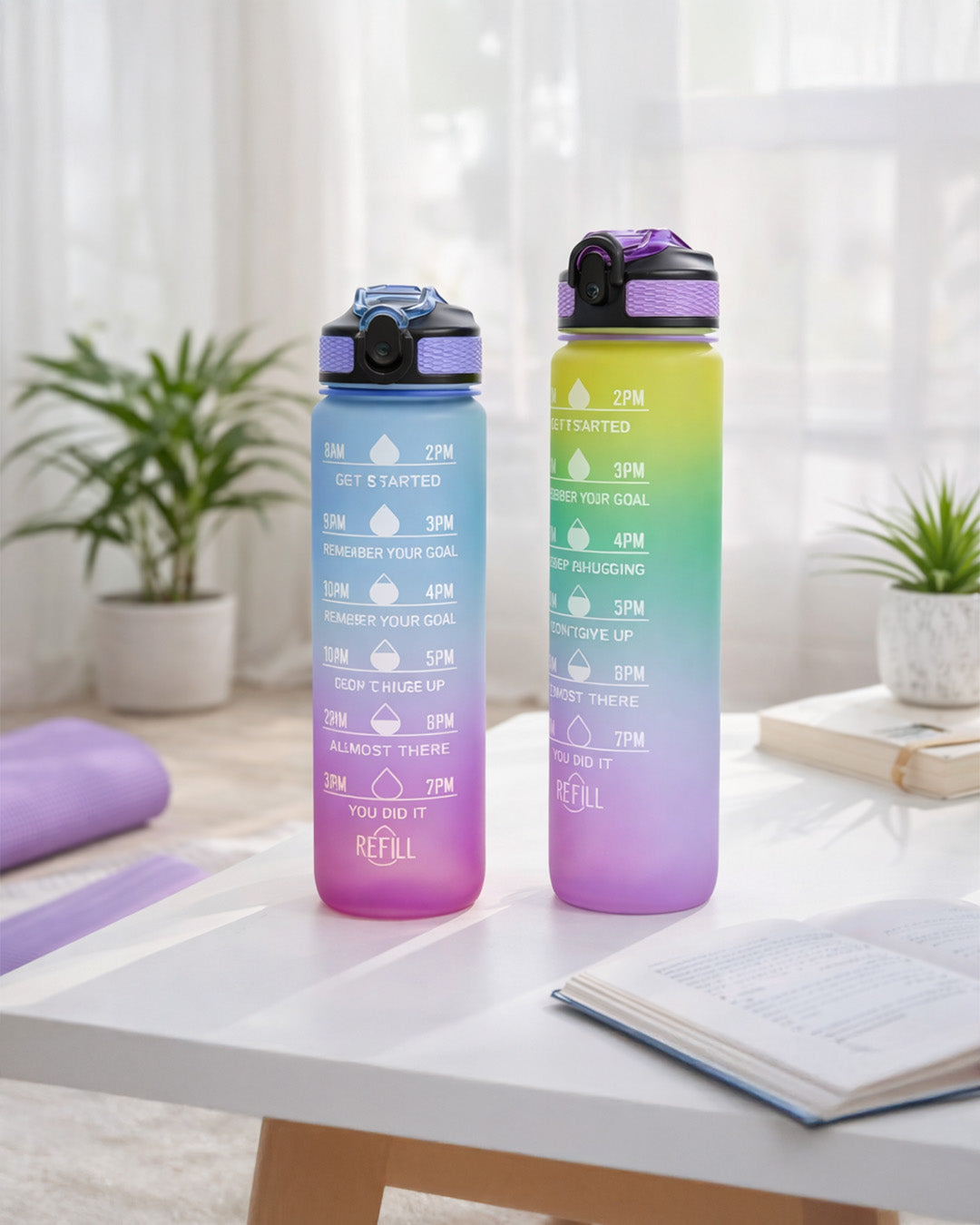 900ml Motivational Gradient Water Bottle