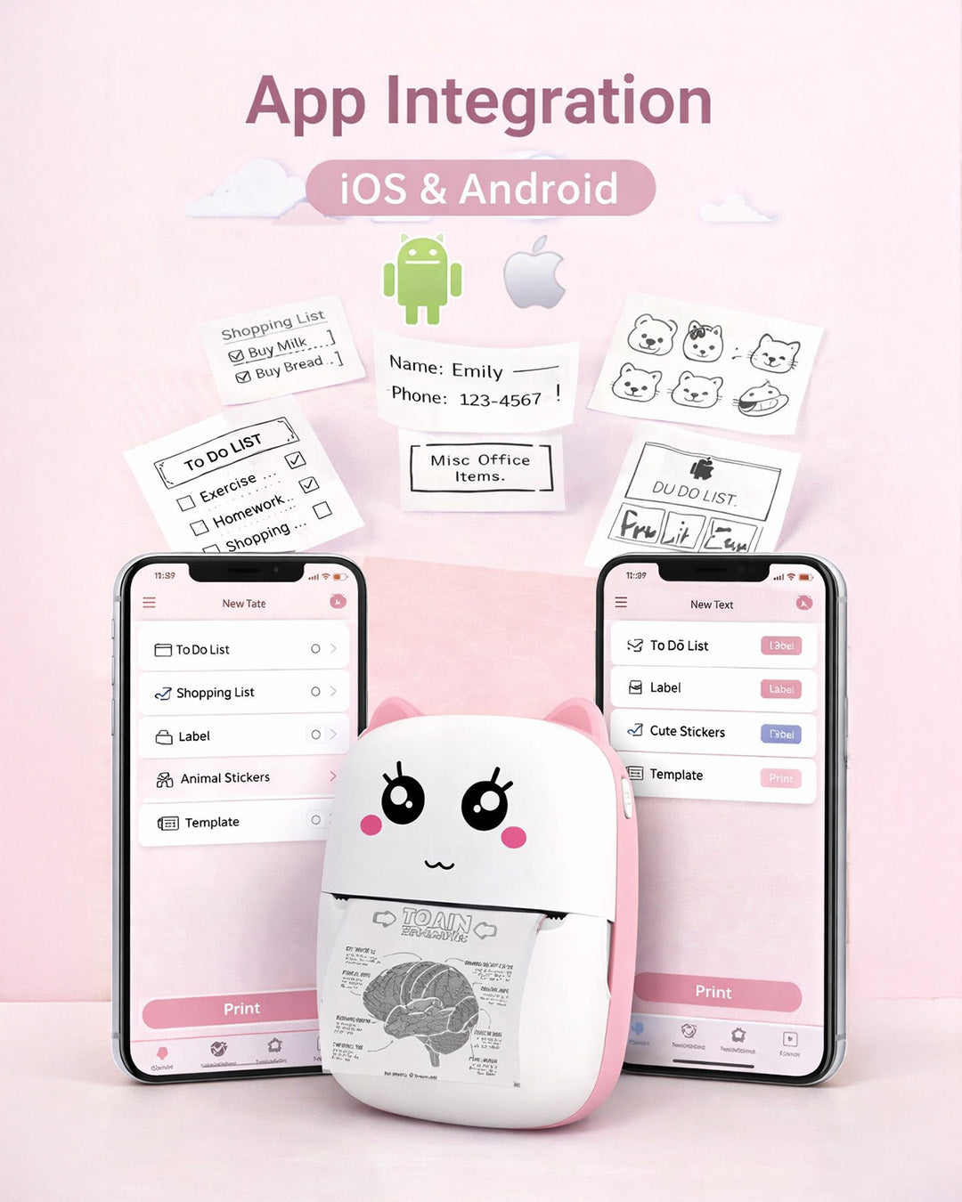 Mini Bluetooth Thermal Printer for Notes & Photos