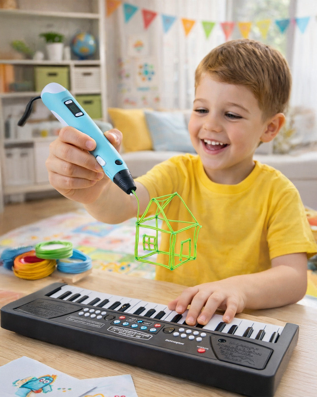 3D Printing Pen with LED Display & Speed Control