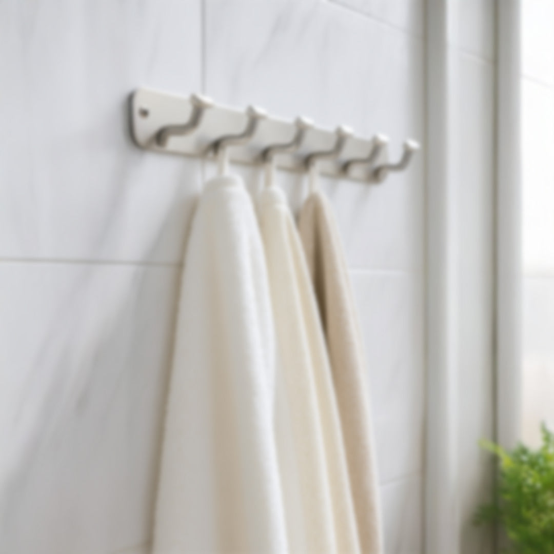 Primehut® 6 & 8 Pin Chrome Wall Hanger – Heavy-Duty Stainless Steel Hook Rail for Modern Home & Office Organization