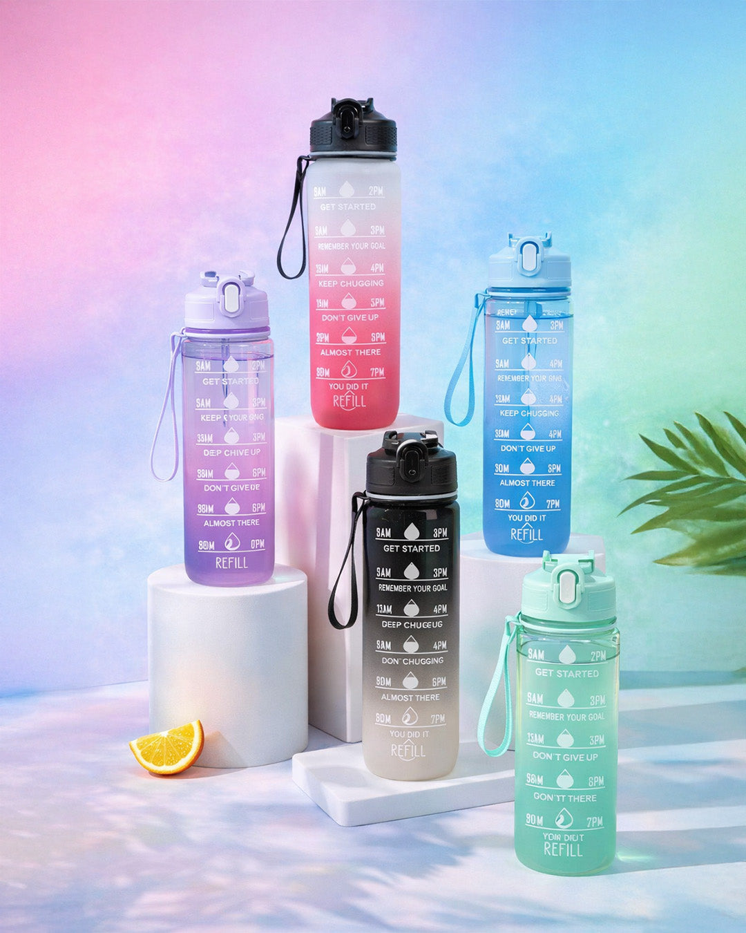 900ml Motivational Gradient Water Bottle