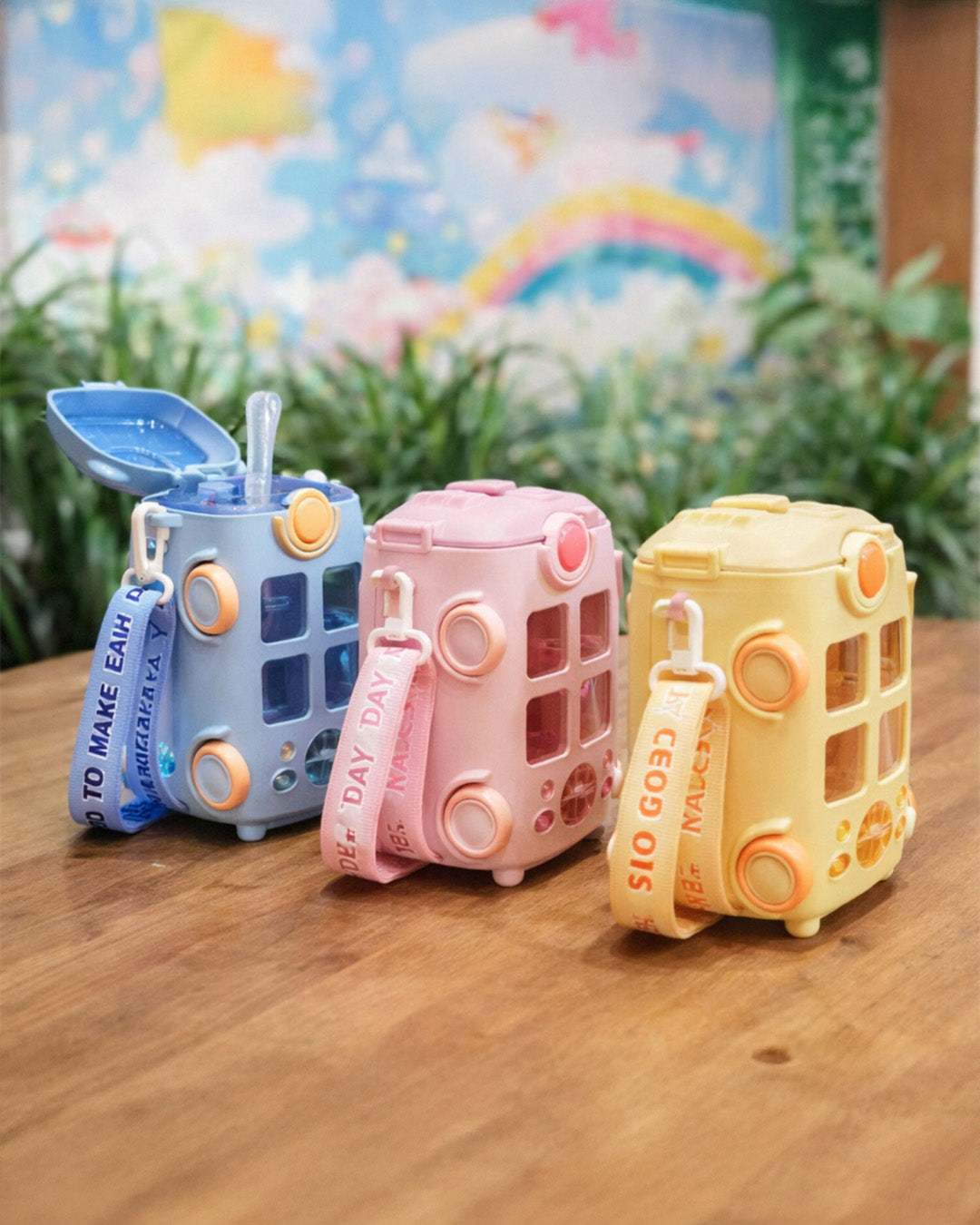 Cute Bus-Shaped Kids Water Bottle