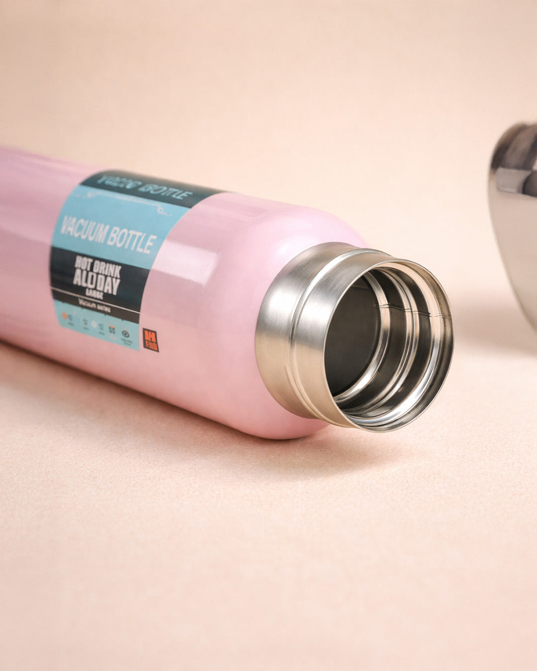 Red Stainless Steel Vacuum Flask Set with Cups for Hot & Cold Drinks