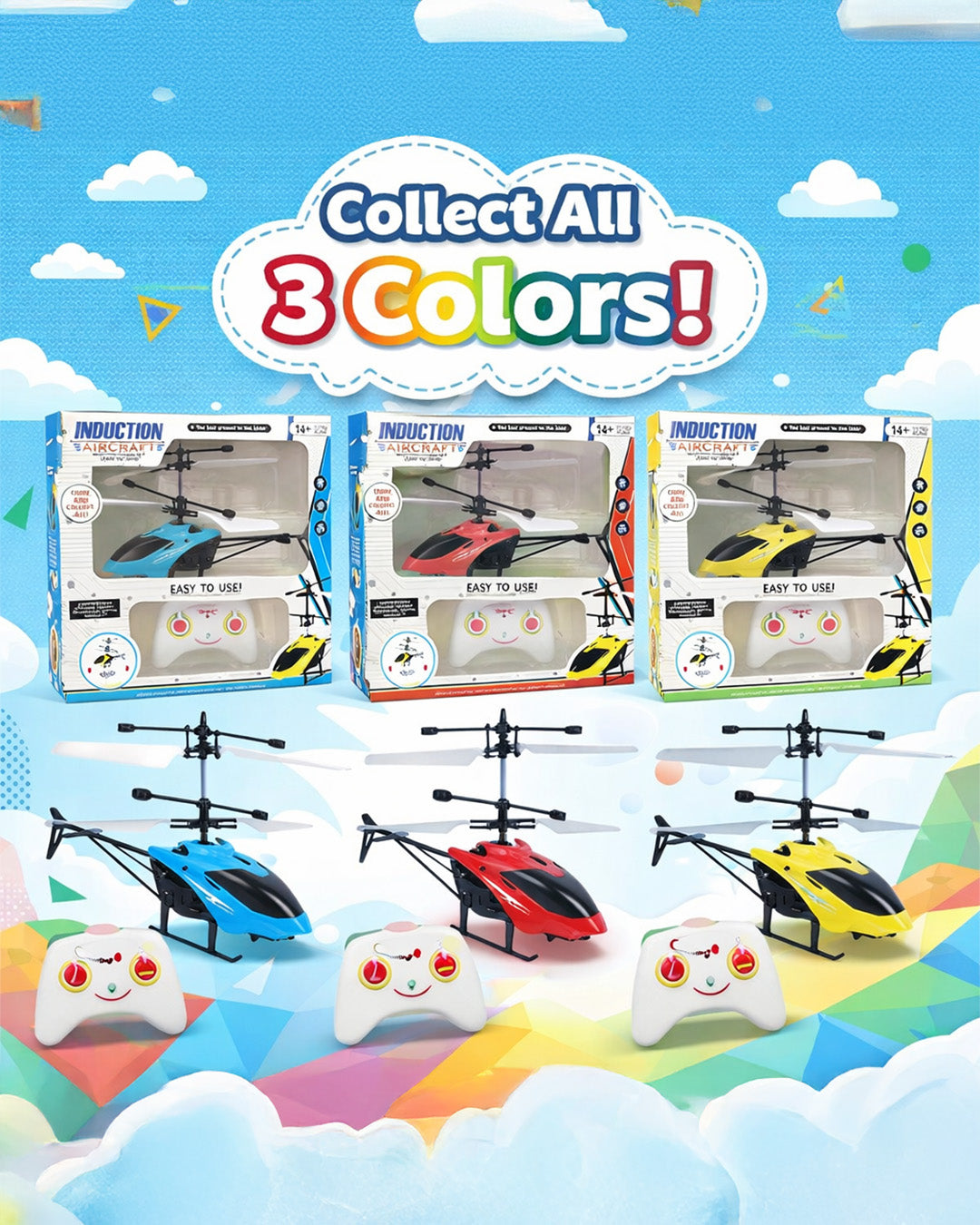 Induction RC Helicopter Toy with Remote Control for Kids
