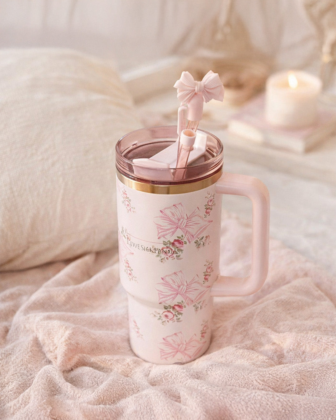 Premium Floral Insulated Tumbler with Handle