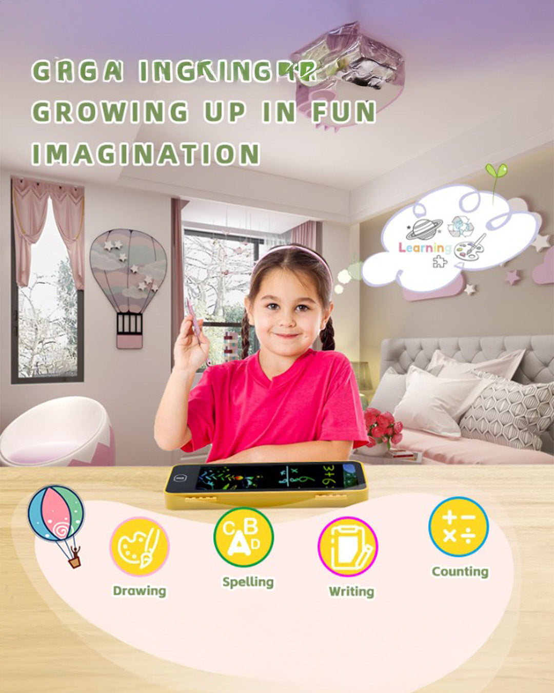 LCD Writing Pad Geometry Box for Kids