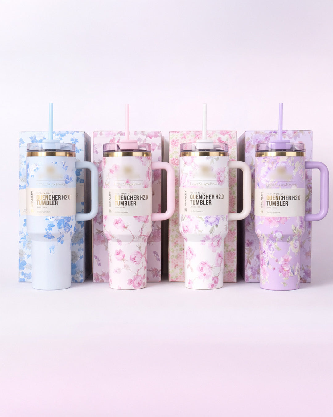 Premium Floral Insulated Tumbler with Handle