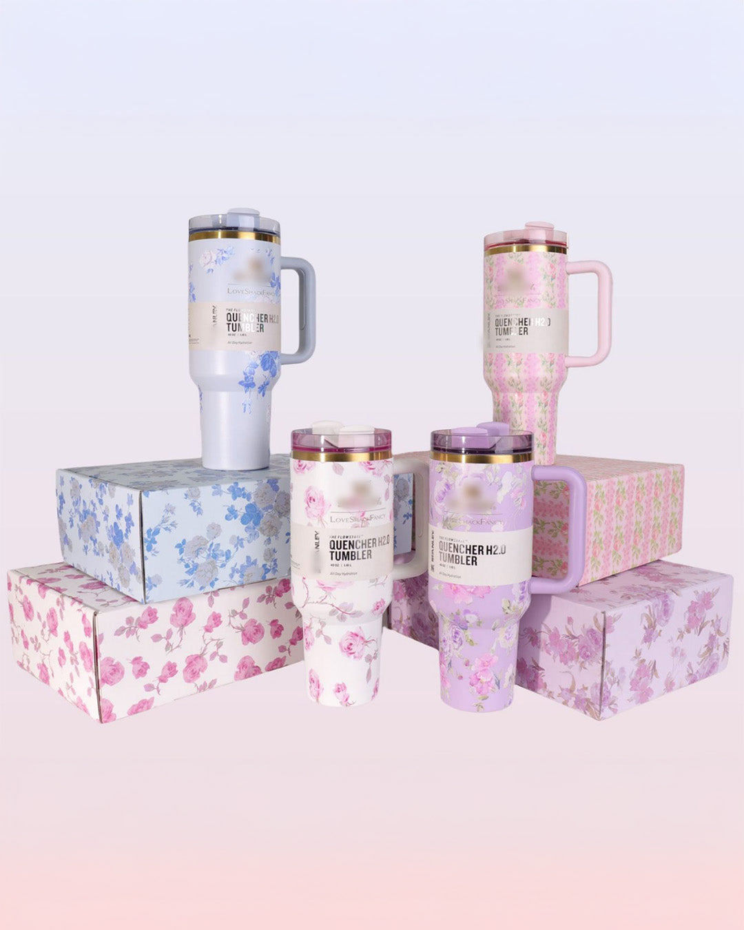 Premium Floral Insulated Tumbler with Handle